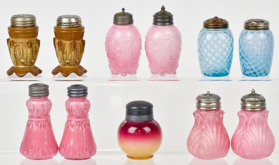 Victorian Art Glass Salt & Pepper Castors (1 of 7)