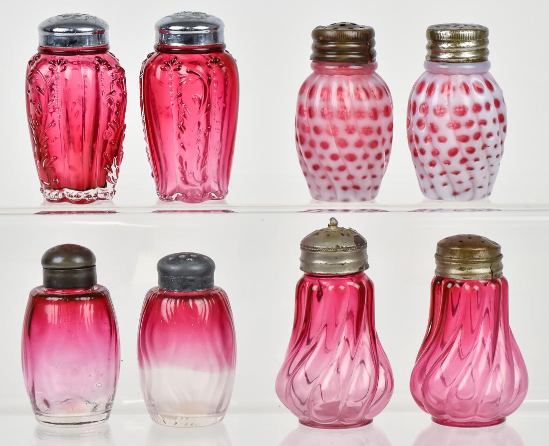 Victorian Art Glass Salt & Pepper Castors (1 of 5)