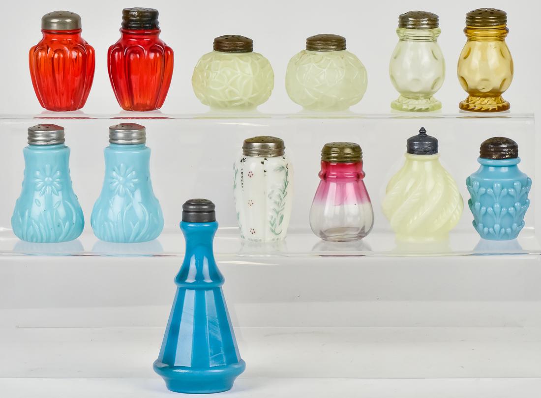 Victorian Art Glass Salt & Pepper Castors (1 of 8)