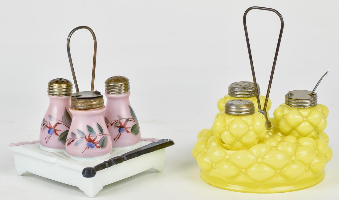 Two Victorian Art Glass Castor Sets (1 of 8)