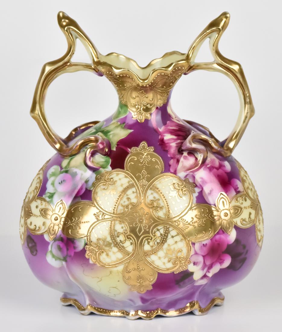 Nippon Double Handled Vase with Gold Decoration (1 of 3)