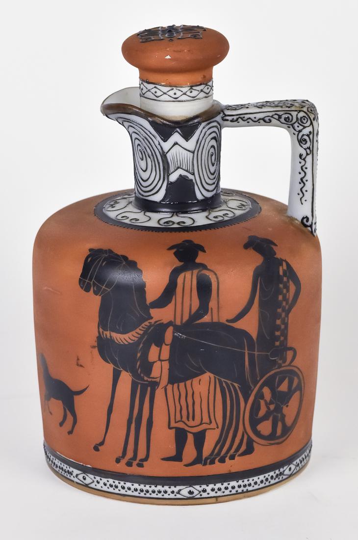 Nippon Wine Jug with Egyptian Scene: 7" high. M in wreath mark. Fine condition