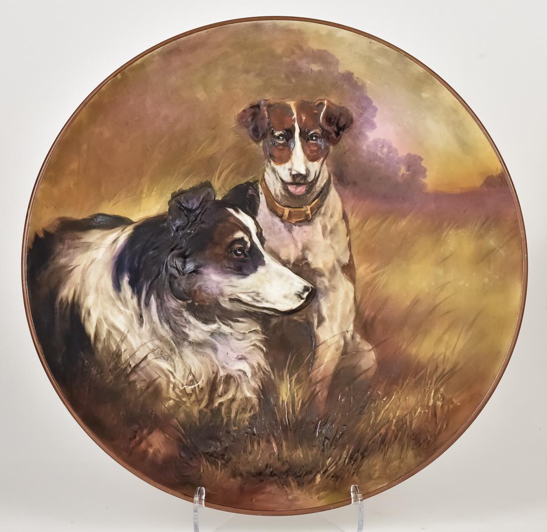 Nippon Plaque with Molded in Relief Dogs (1 of 3)