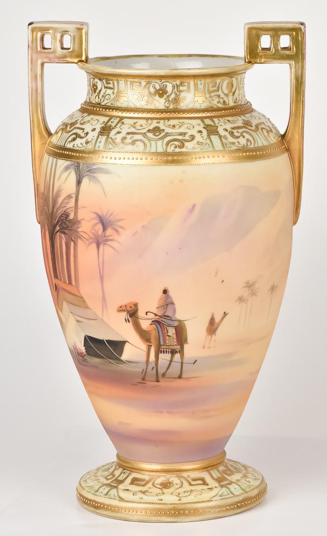 Large Nippon Vase with Man on Camel in Desert Scene (1 of 3)