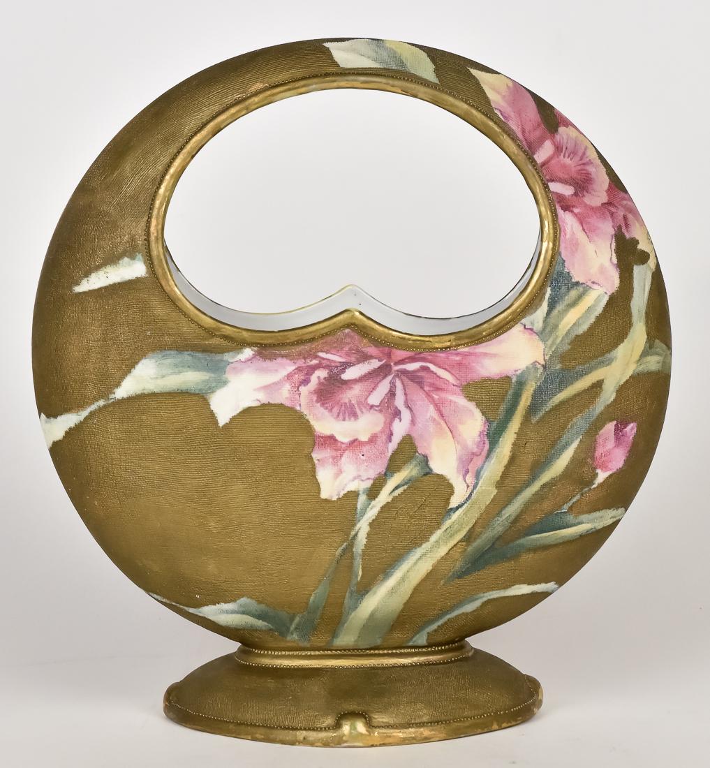 Nippon Tapestry Basket with Floral Decoration (1 of 5)