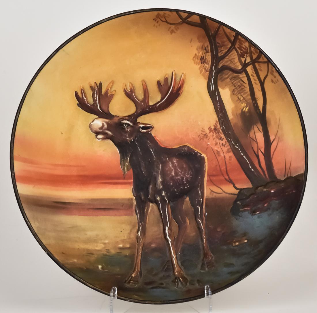 Nippon Plaque with Moose Molded in Relief (1 of 3)