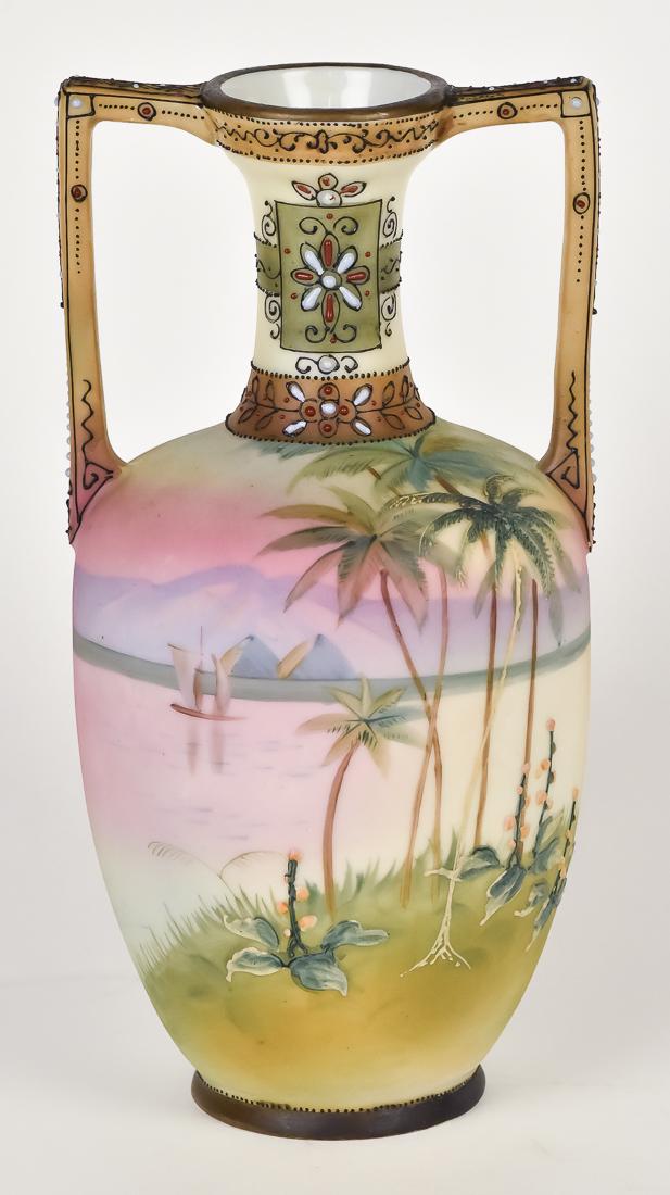 Nippon Scenic Vase with Moriage Decoration (1 of 5)