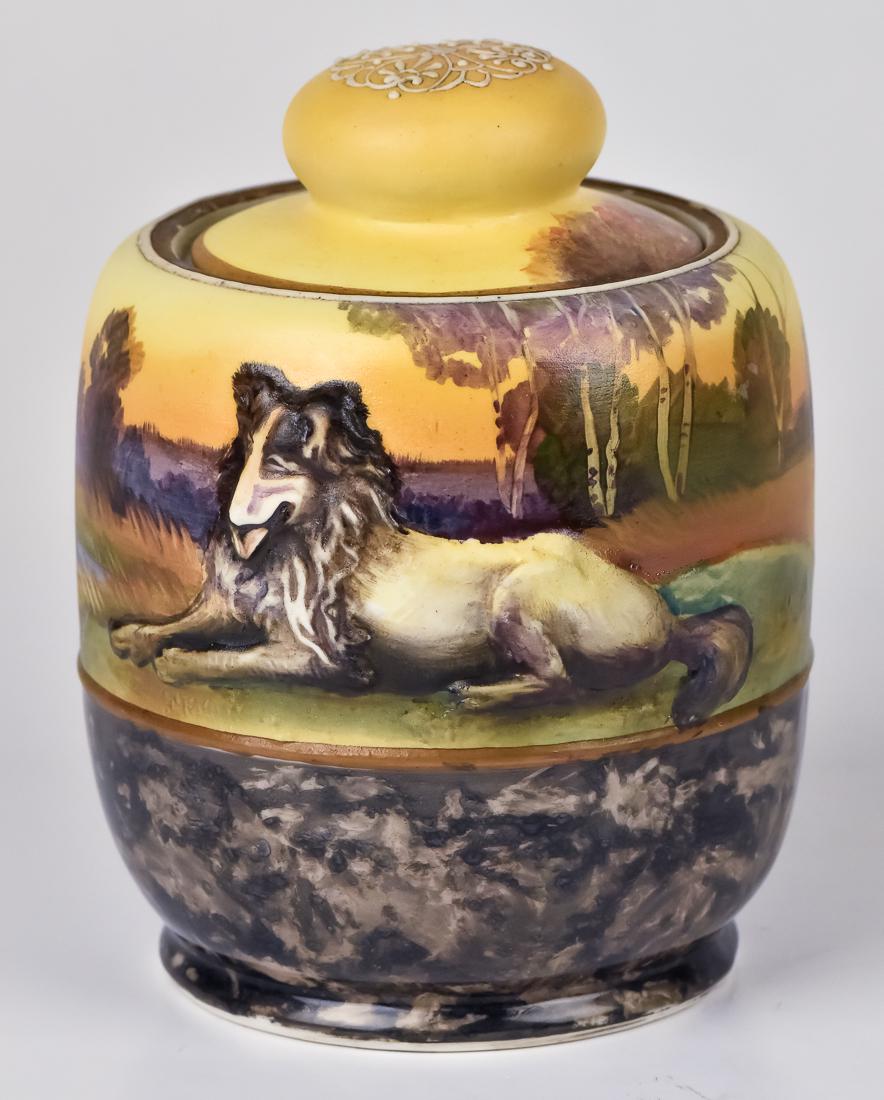 Nippon Humidor with Molded in Relief Collie Dog (1 of 5)