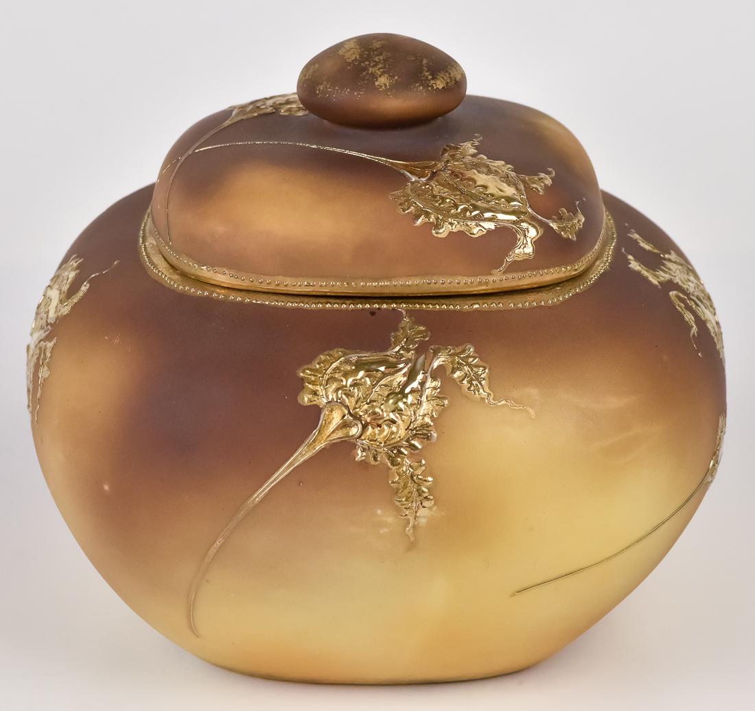 Nippon Covered Jar with Heavy Gold Florals (1 of 4)