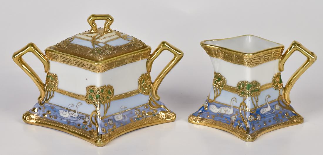 Nippon Scenic Creamer & Lidded Sugar (1 of 4)