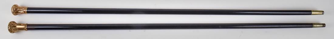 Two Victorian Gold Filled Knob Walking Sticks (1 of 9)