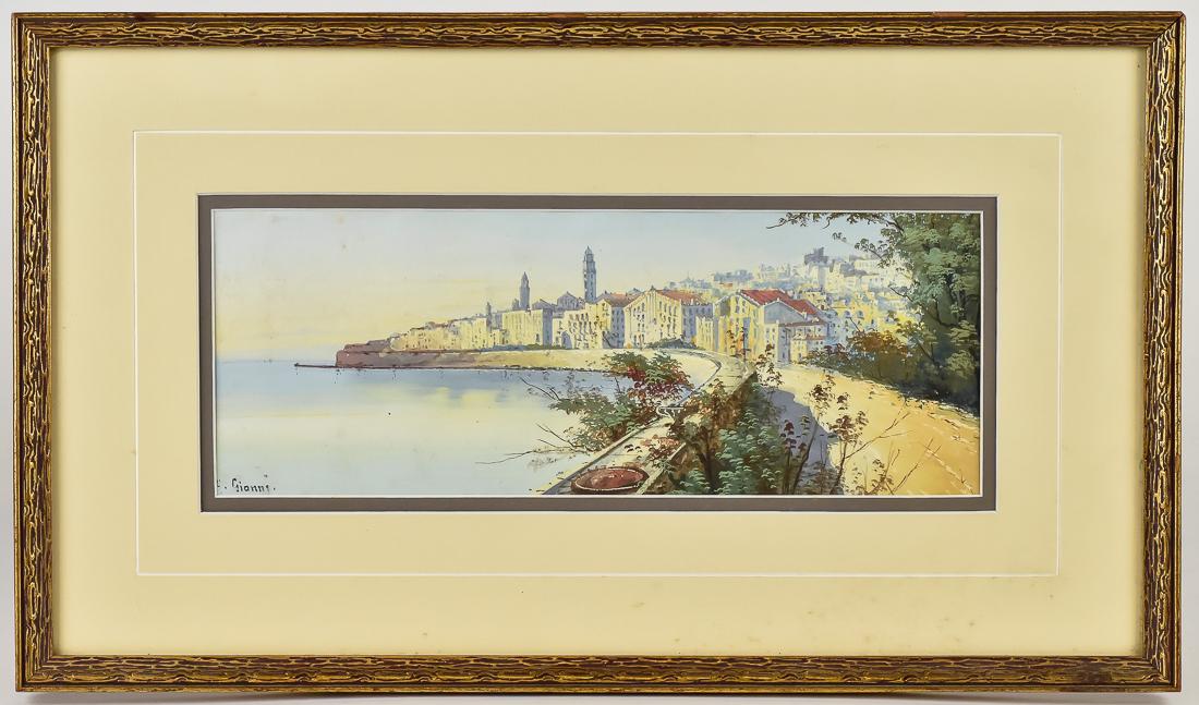 Hugo Gianni Gouache Italian Harbor Scene (1 of 9)