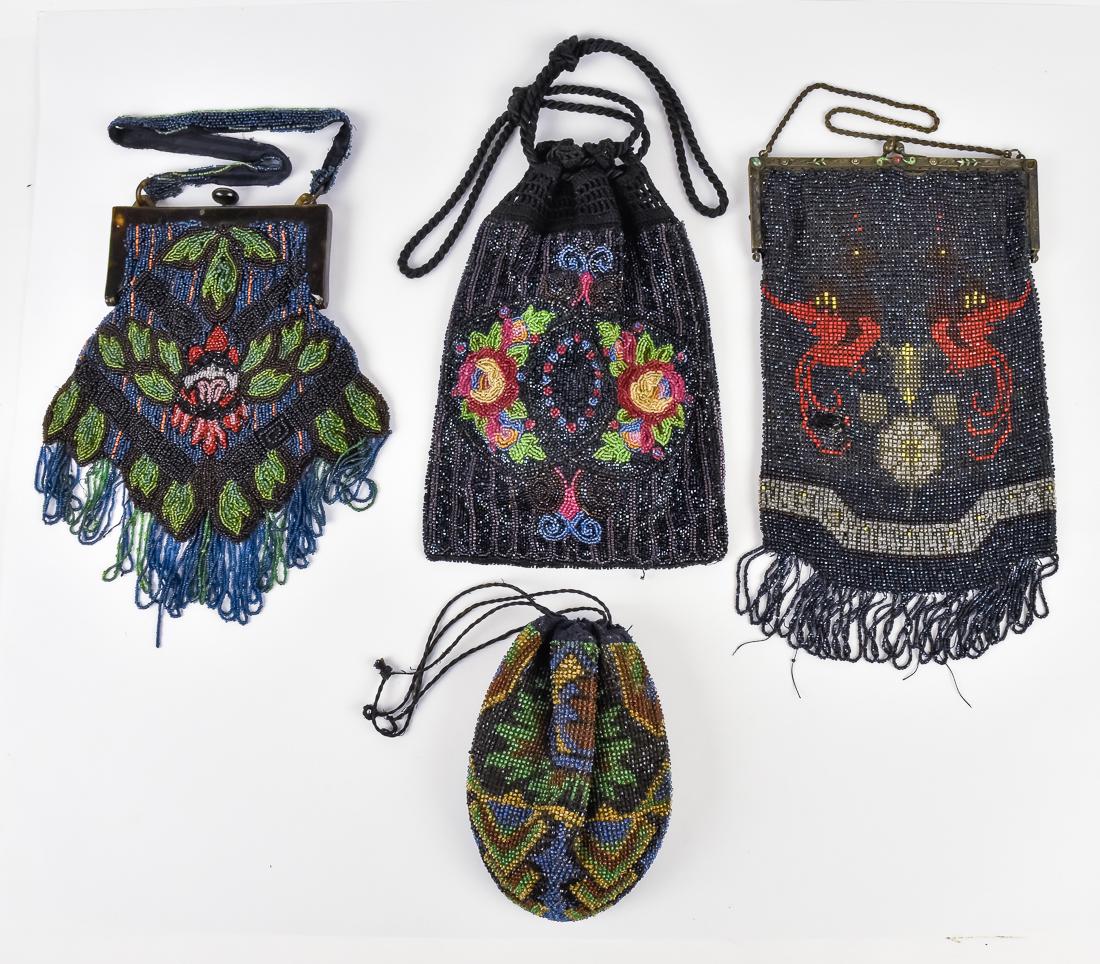 Four Early Ladies Beaded Evening Bags (1 of 10)