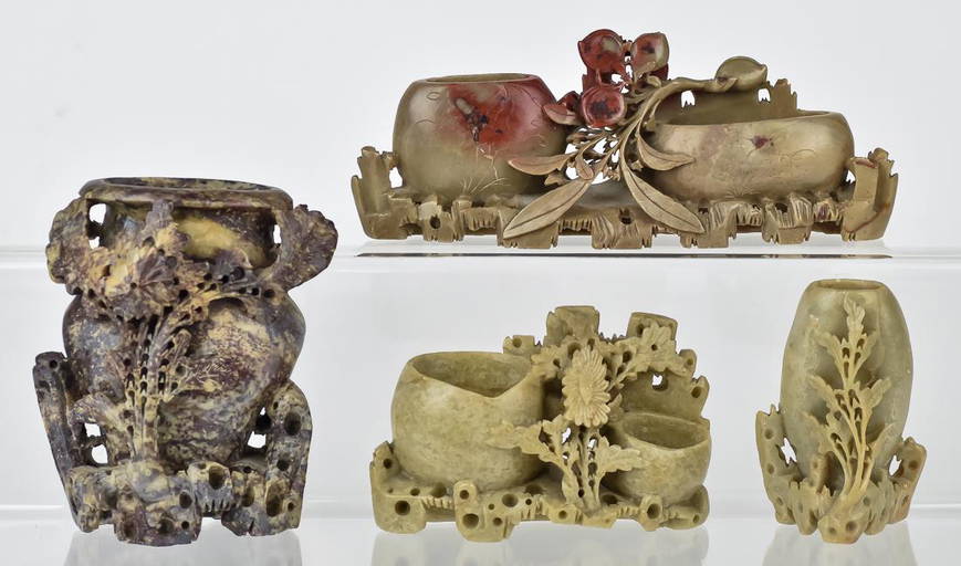 Four Chinese Soapstone Carvings