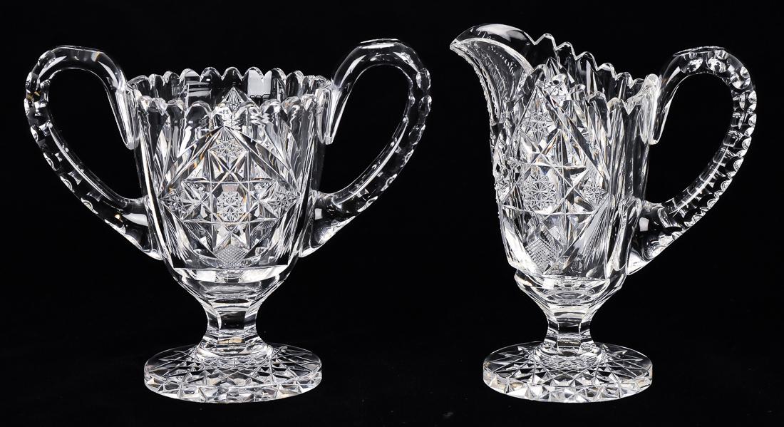 American Cut Glass Creamer and Sugar (1 of 10)