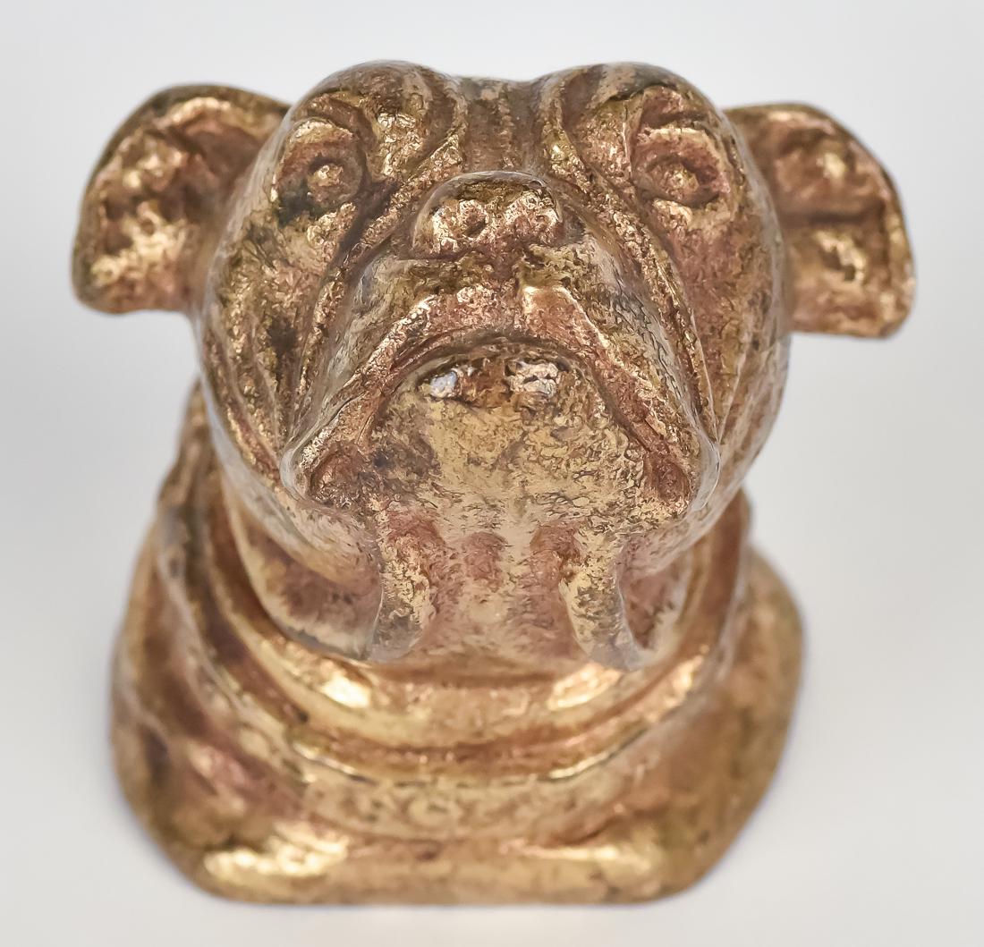 Tiffany Studio Bronze Bulldog Head (1 of 7)