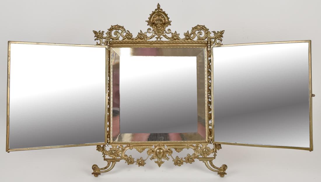 Bronze Dresser Top Three-Way Mirror (1 of 9)
