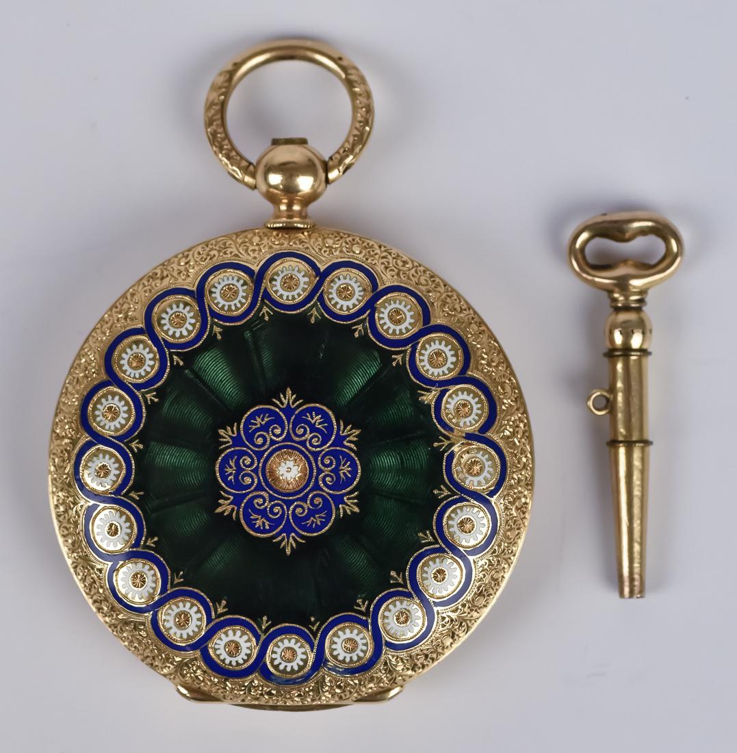 18K Gold Enameled Pocket Watch (1 of 9)