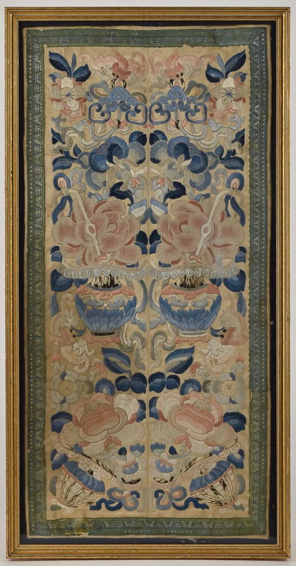 Early Chinese Silk Embroidered Panel (1 of 6)