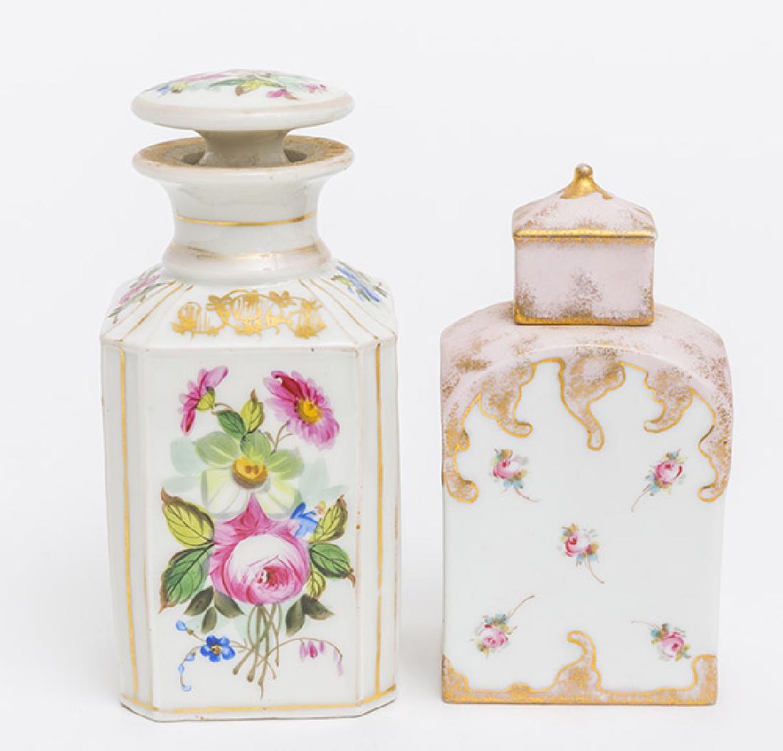 Early French Porcelain Tea Caddy & Bottle (1 of 6)
