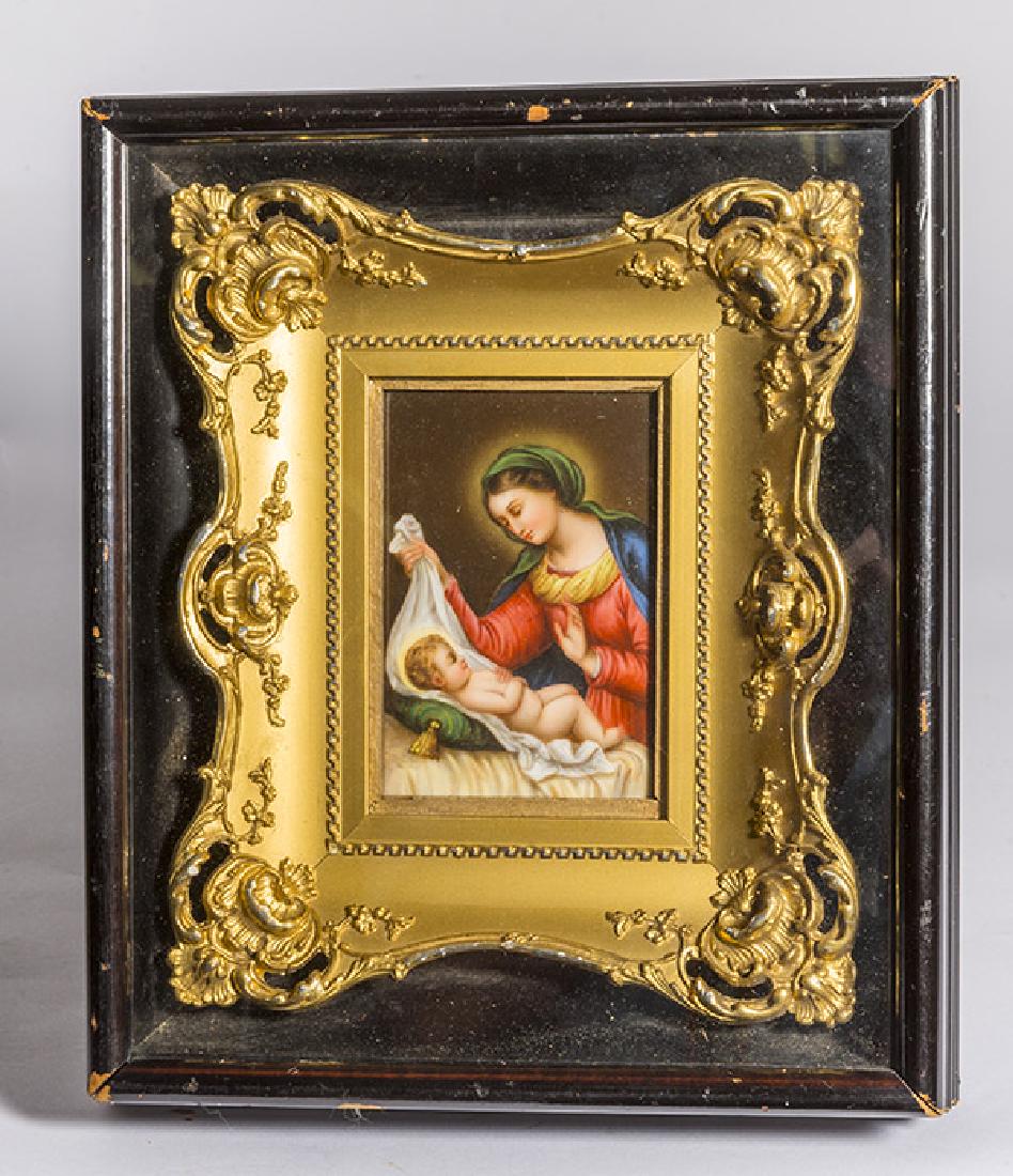 Porcelain Plaque Of Madonna & Child (1 of 7)
