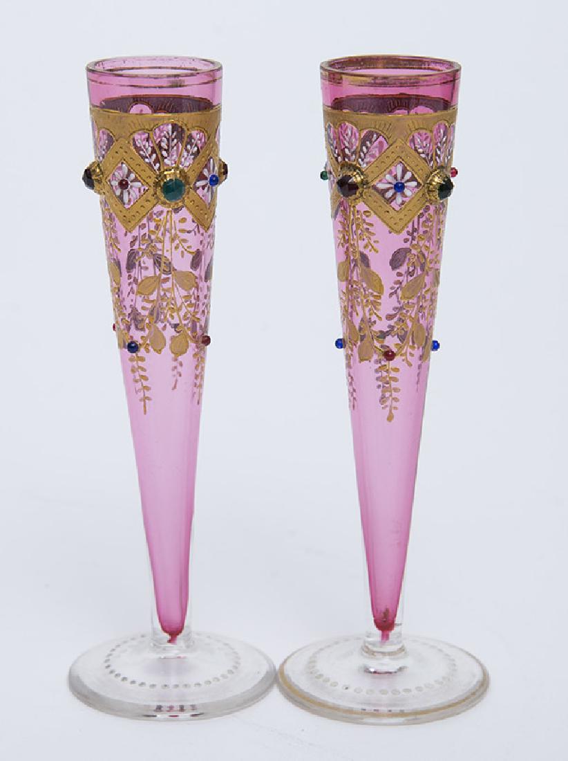 Pair Moser Decorated Bud Vases (1 of 5)