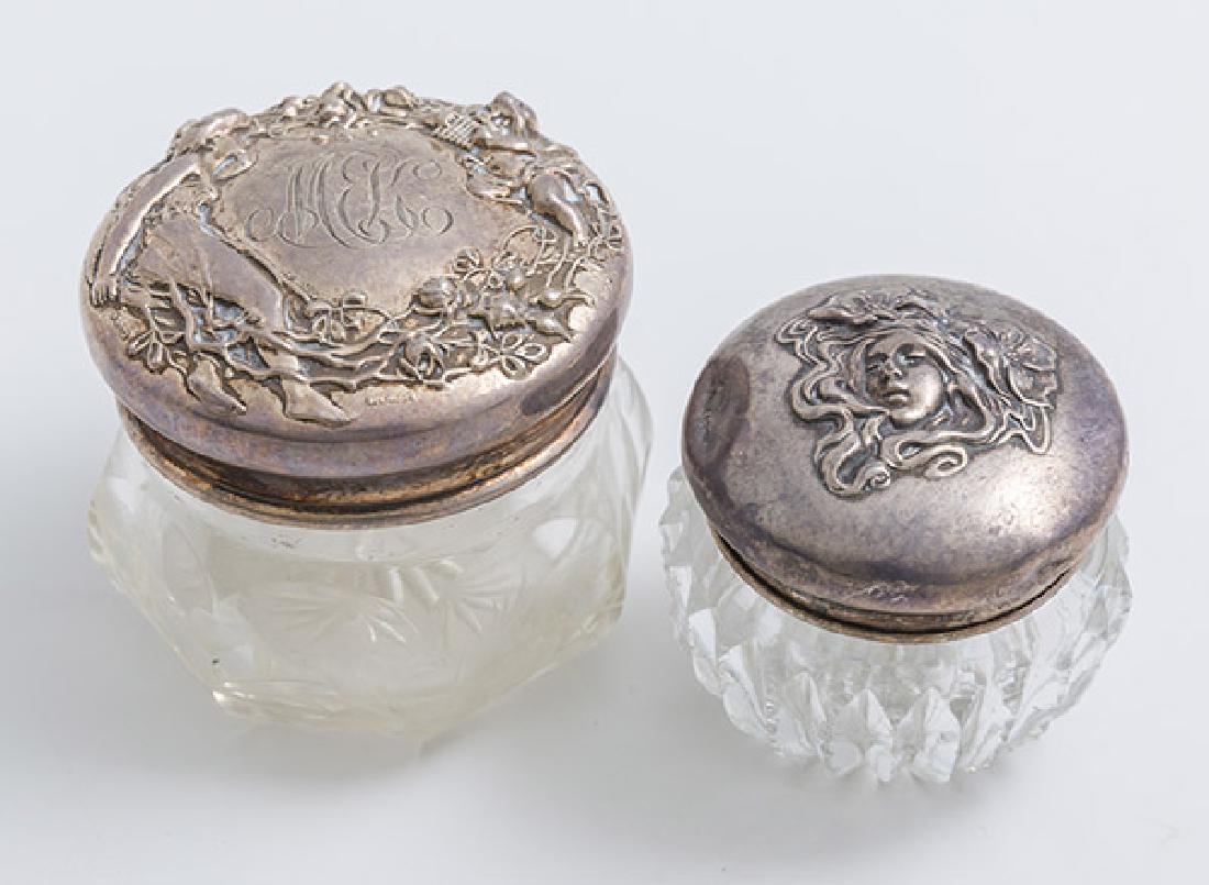 Two Sterling & Cut Glass Dresser Jars (1 of 7)