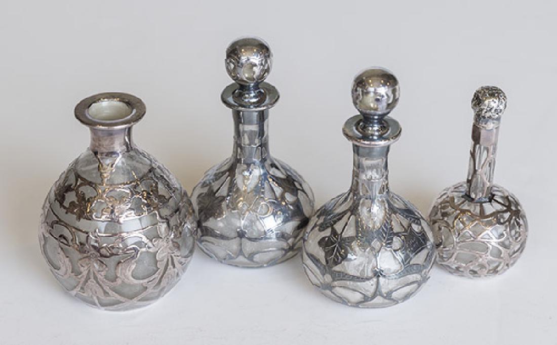 Four Silver Overlay Perfume Bottles (1 of 7)