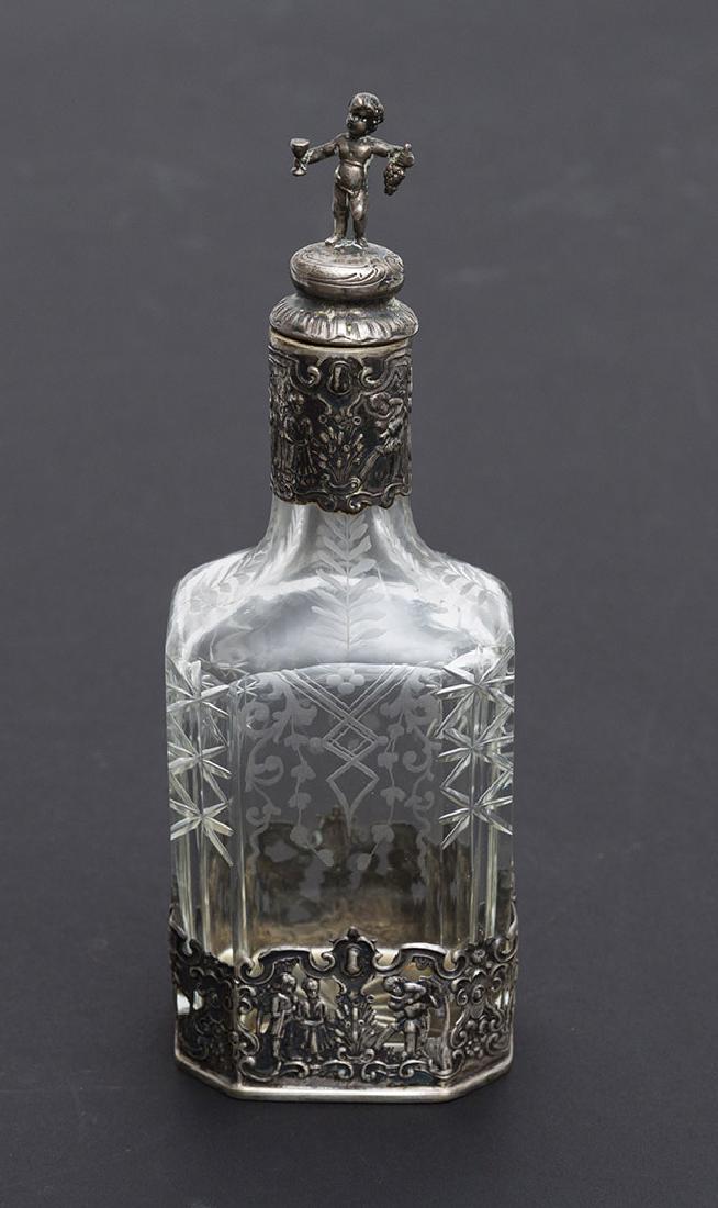 18th Century Silver Overlay Brandy Decanter (1 of 4)