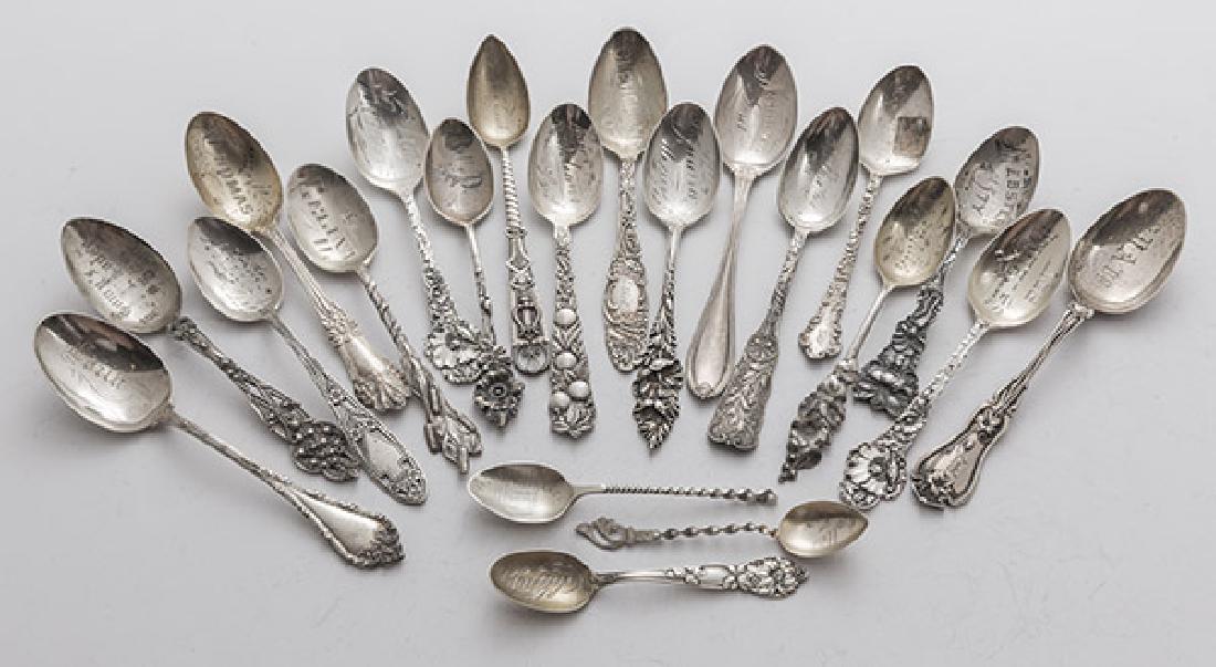 21 Bright Cut Sterling Silver Souvenir Spoons (1 of 7)