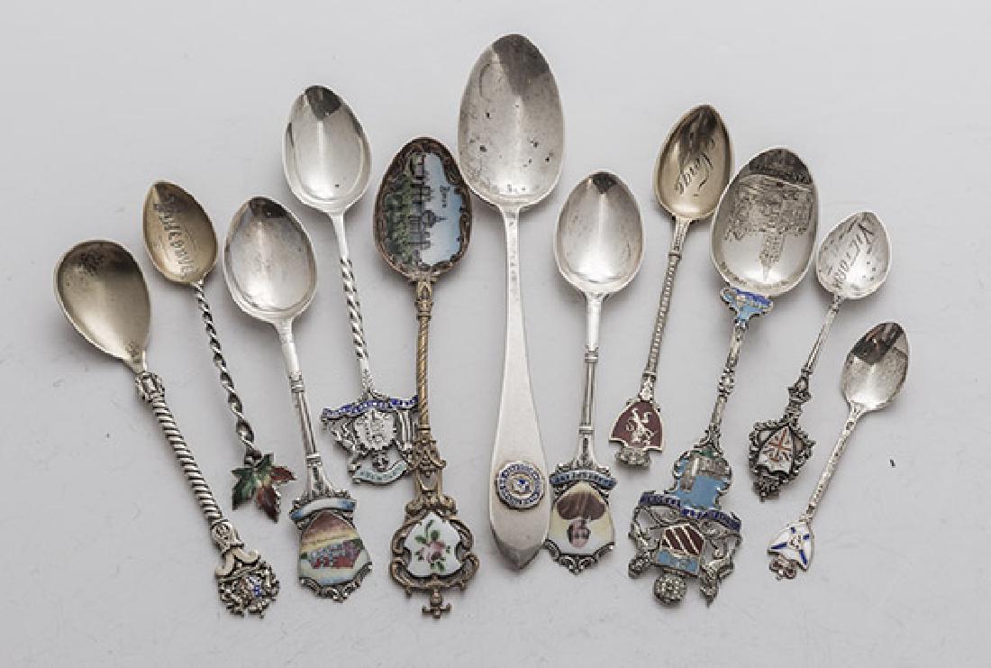 Enamel Decorated Silver Souvenir Spoons (1 of 5)