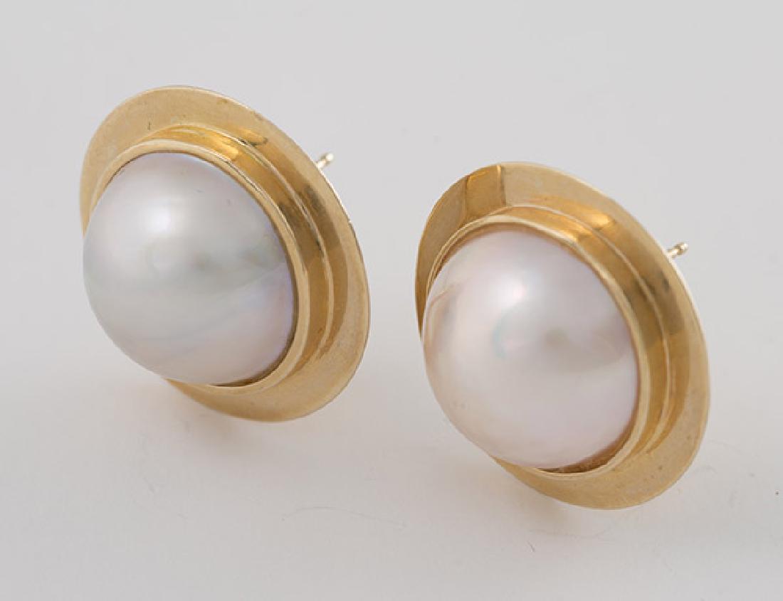 Pair 14k Gold & Pearl Earrings (1 of 9)