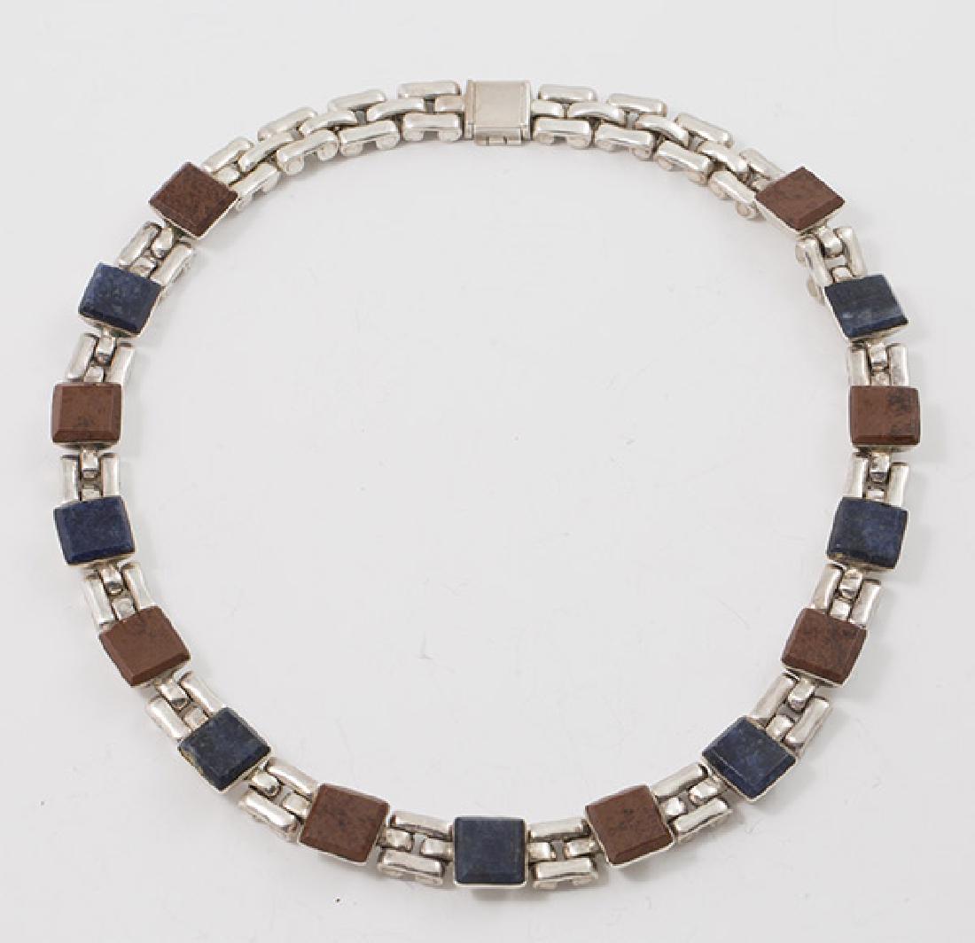 Lovely Mexican Fine Silver And Lapis Necklace (1 of 8)