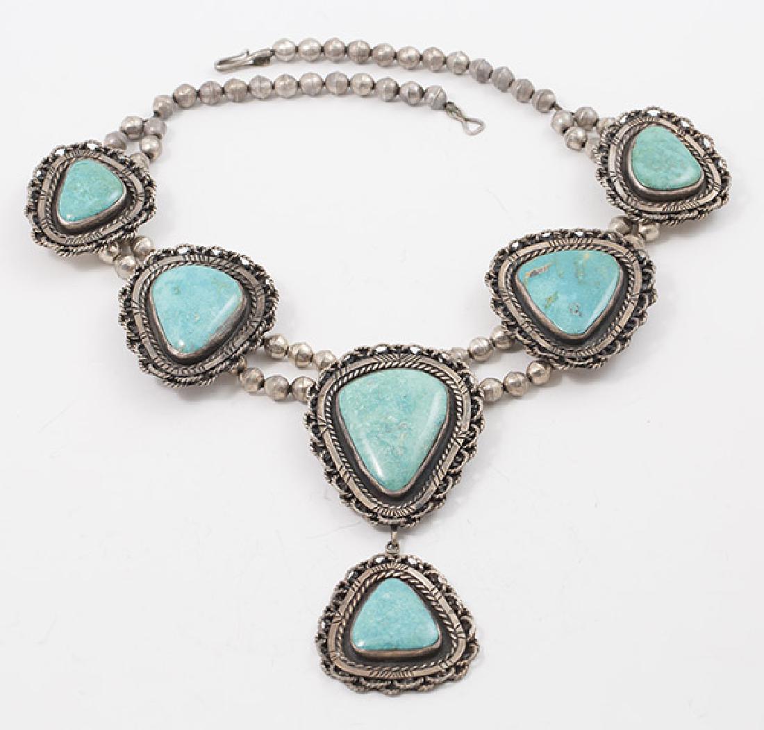 Mary Dayea Navajo Silver & Turquoise Necklace (1 of 7)