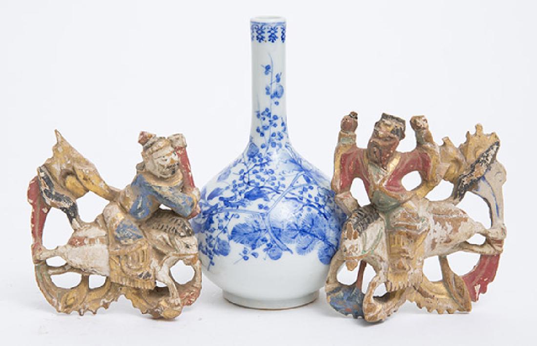 Chinese Porcelain Vase & Wood Carvings (1 of 6)