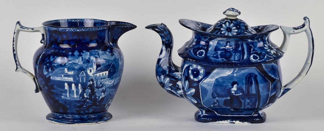 Dark Blue Staffordshire Pottery (1 of 12)