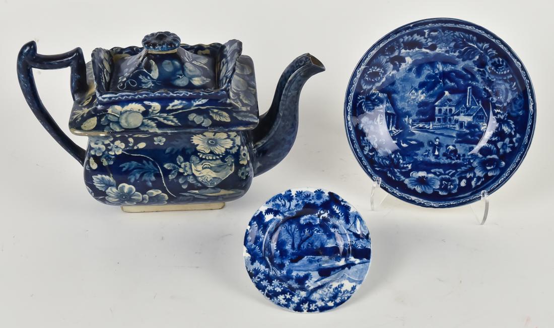 Dark Blue Staffordshire Pottery (1 of 11)