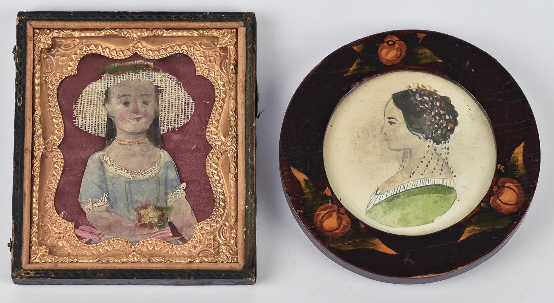 Two Miniature Folk Art Portraits (1 of 8)