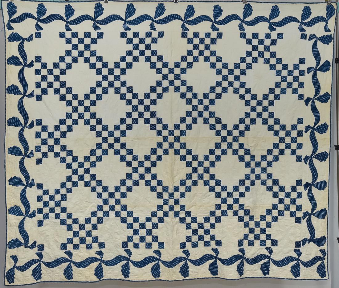 Early Blue & White Pieced Quilt (1 of 6)