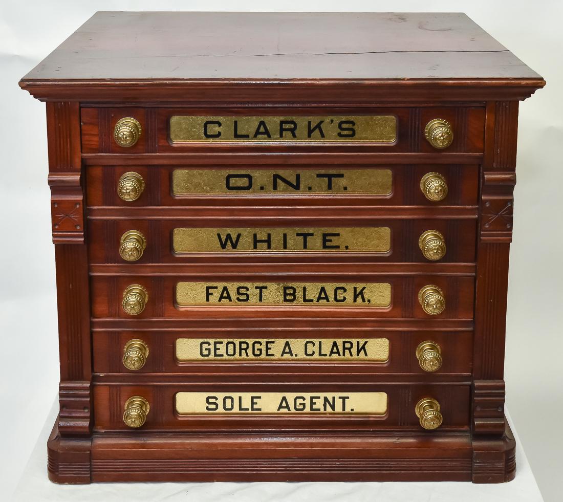 Clark's Cherry Six Drawer Spool Cabinet (1 of 5)