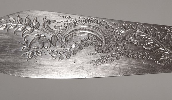 ENGLISH ANTIQUE FISH KNIFE & FORK SET IN ORIGINAL  - 5