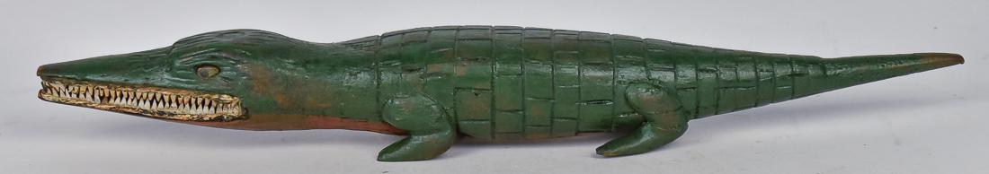 Folk Art Carved & Painted Alligator (1 of 6)