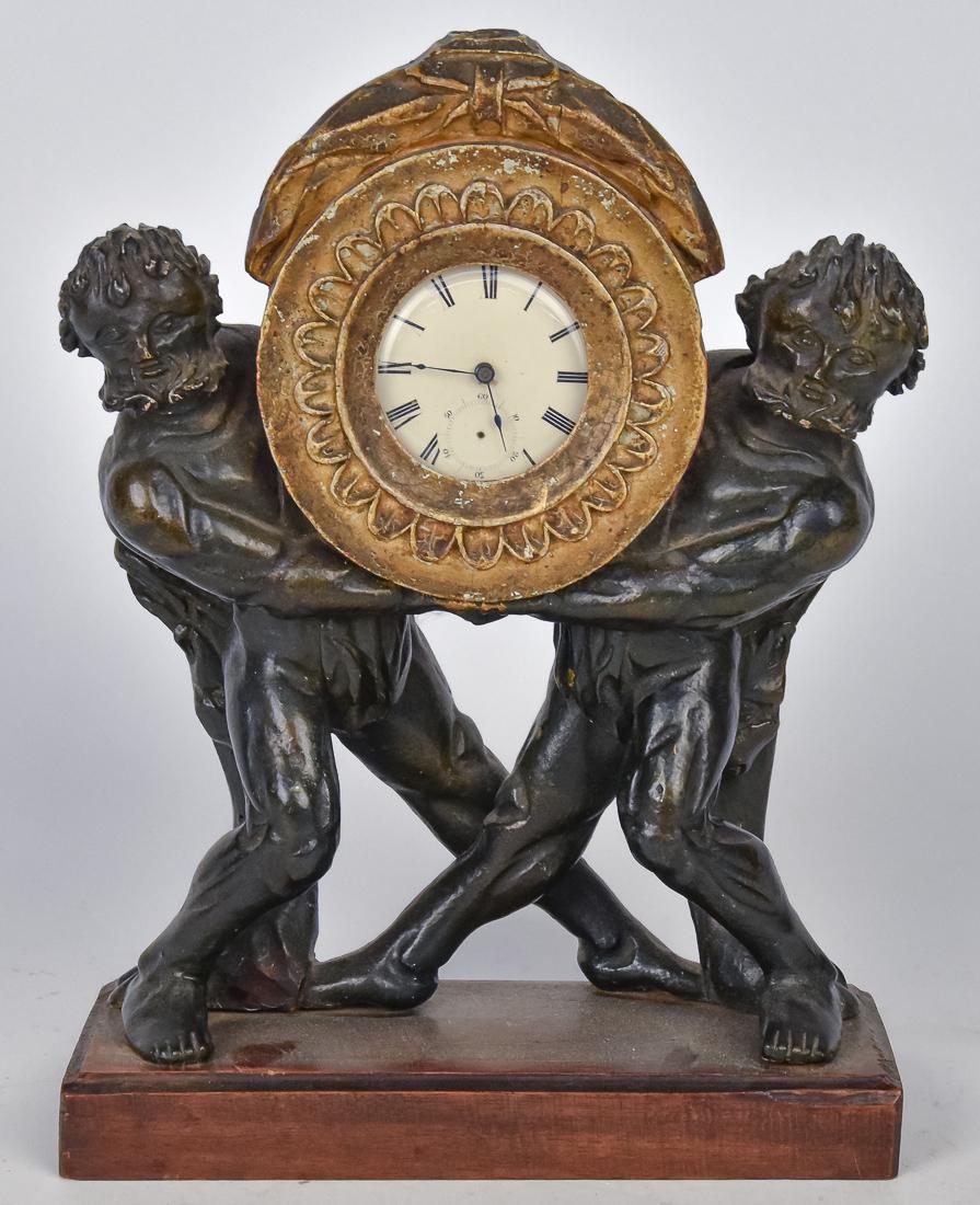 Folk Art Carved & Painted Watch Hutch & Watch (1 of 10)