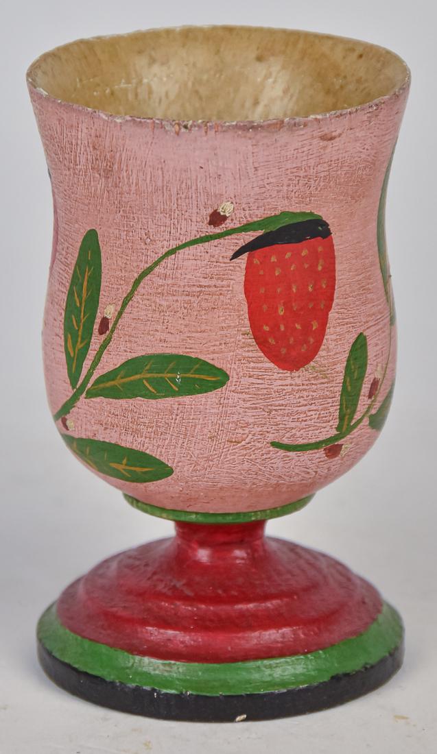 Joseph Lehn Polychrome Painted Folk Art Goblet (1 of 5)