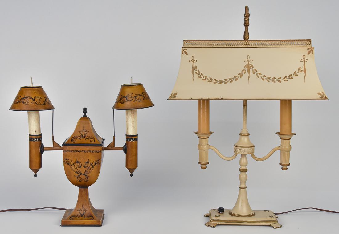 Tole Decorated Double Arm Candle Lamps (1 of 14)