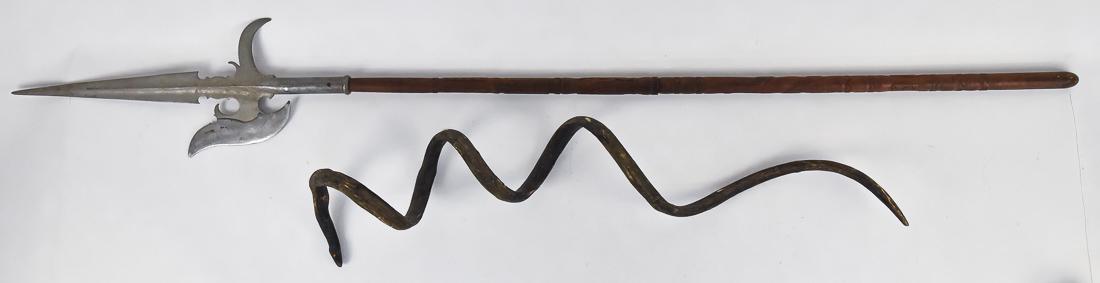 Folk Art Carved Snake & Halberd (1 of 10)