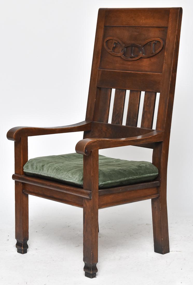 Arts & Crafts Odd Fellows Oak Armchair (1 of 4)