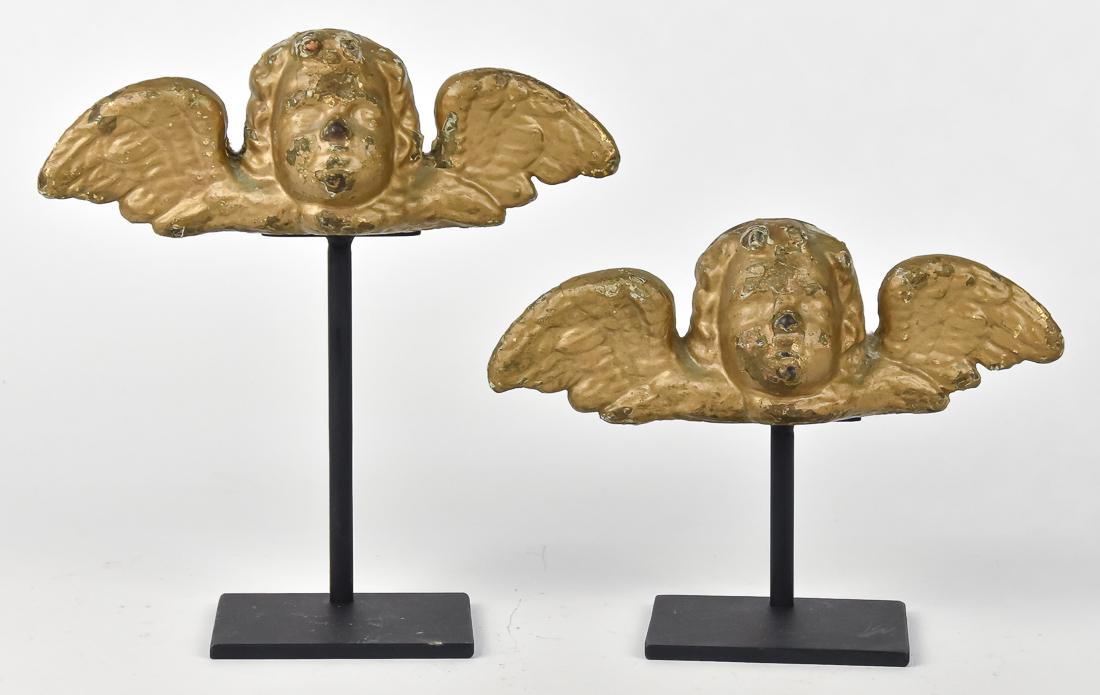 Pair Cast Iron Cheribum Snow Birds (1 of 5)