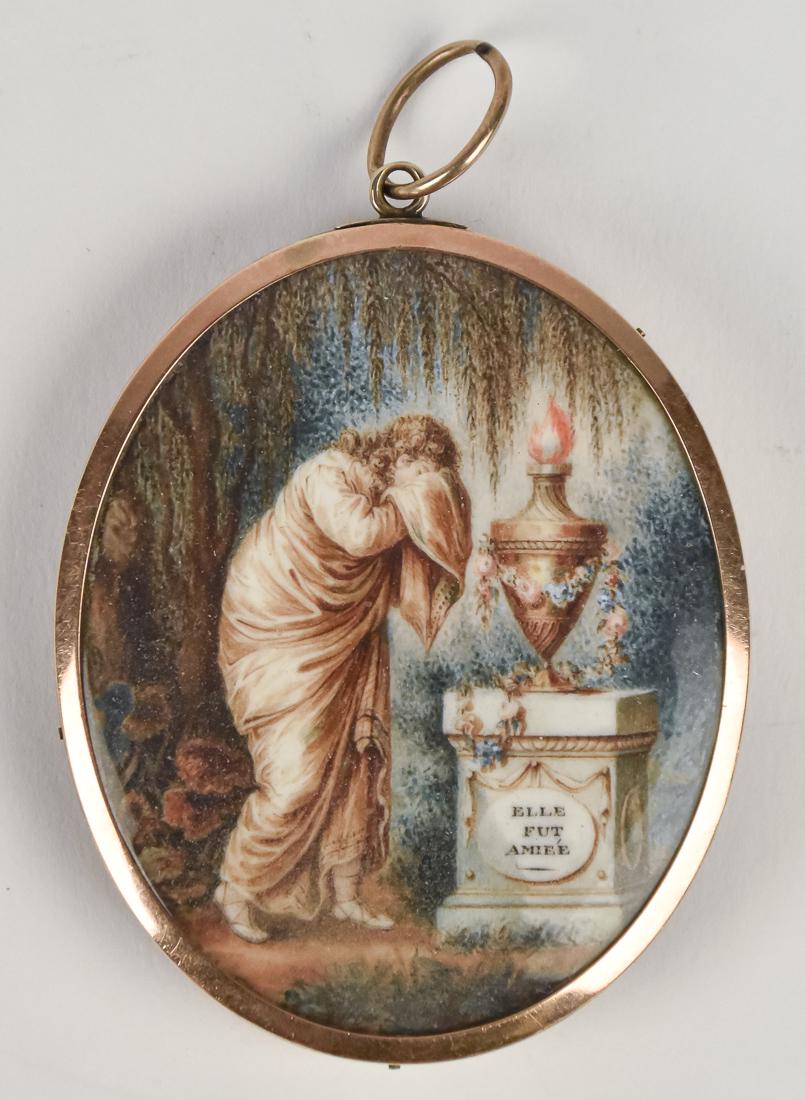 Outstanding Gold Mounted Mourning Pendant (1 of 5)