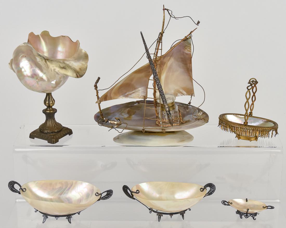 Bronze & Silver Ormolu Mounted Shell Art (1 of 14)